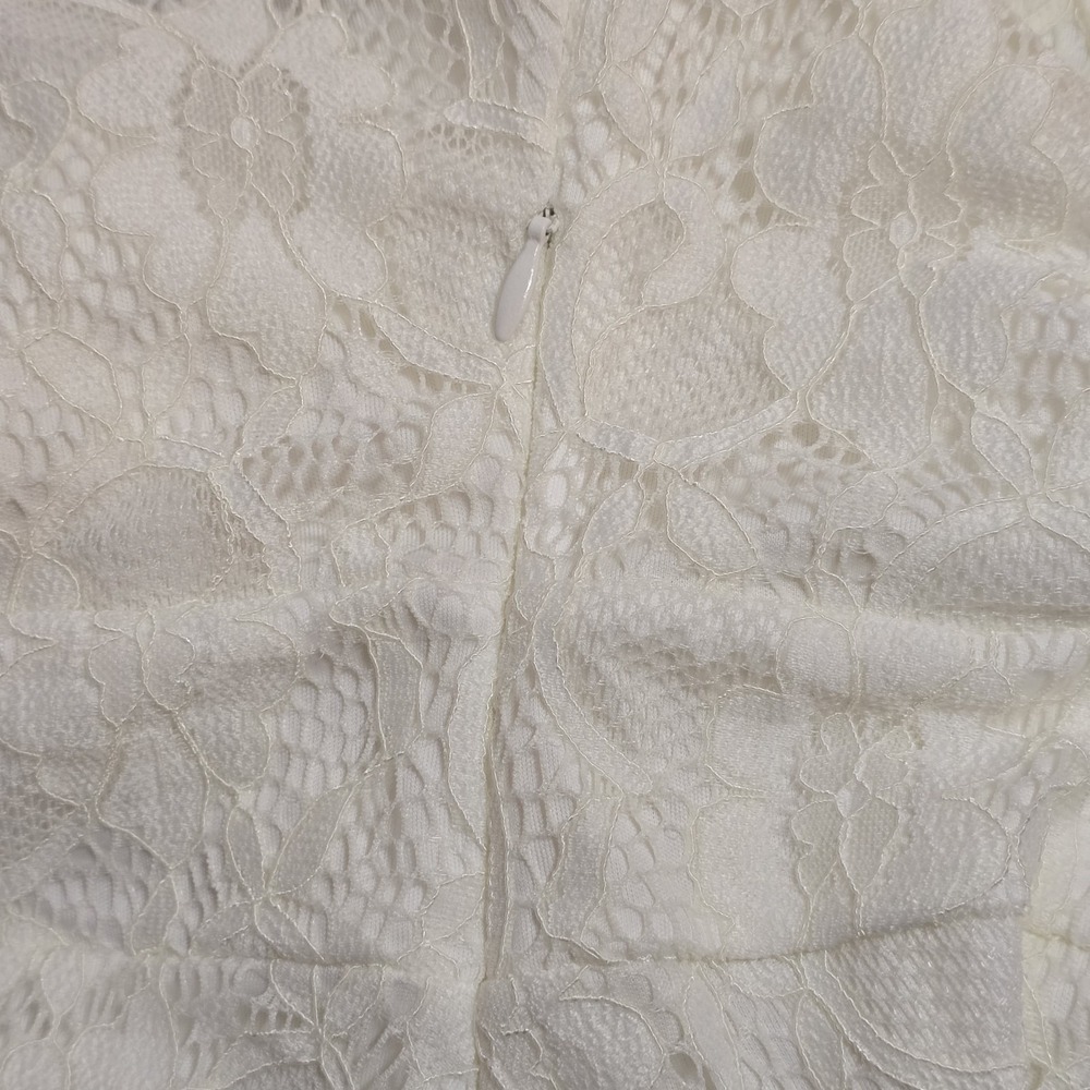 NWT Pinup Fashion Dress Womens 18W Lace Ivory 3/4 Sleeve Side Zip Wedding - Picture 11 of 13